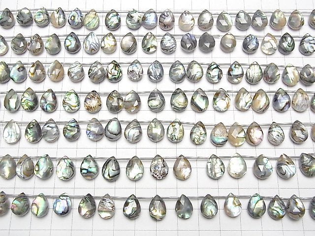 [Video]Abalone Shell x Crystal AAA Faceted Pear Shape 12x9mm half or 1strand (16pcs)