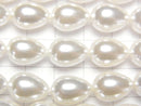 [Video]Shell Pearl White Drop 14x10x10mm 1strand beads (aprx.15inch/37cm)