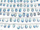 [Video]Bi-color Moonstone AA++ Pear shape Faceted Briolette Coating [White x Blue] 1strand beads (aprx.6inch/16cm)