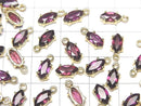 [Video]High Quality Rhodolite Garnet AAA Bezel Setting Marquise Faceted 8x4mm 18KGP 2pcs