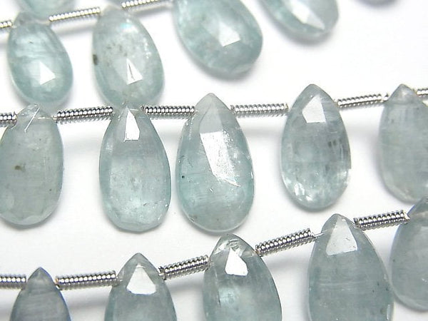 Faceted Briolette, Kyanite, Pear Shape Gemstone Beads