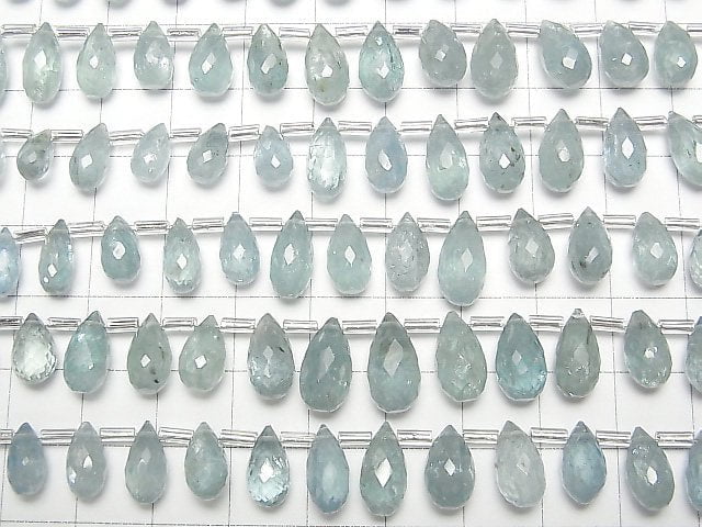 [Video]High Quality Sky Kyanite AAA- Drop Faceted Briolette half or 1strand beads (aprx.7inch/18cm)