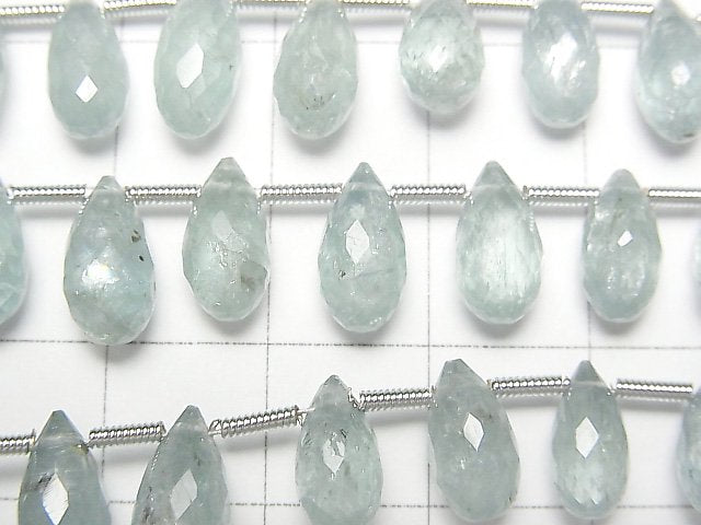 [Video] Sky Kyanite AA++ Drop Faceted Briolette half or 1strand beads (aprx.7inch/19cm)