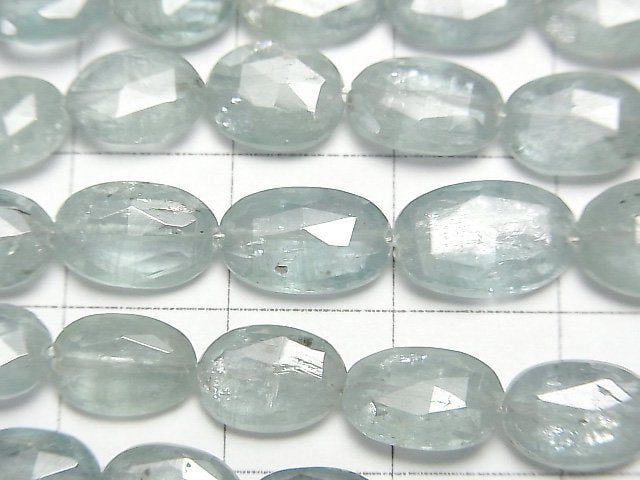 [Video] Sky Kyanite AA++ Faceted Oval 1strand beads (aprx.7inch/18cm)