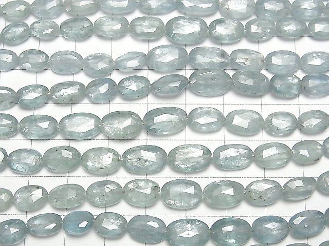 [Video] Sky Kyanite AA++ Faceted Oval 1strand beads (aprx.7inch/18cm)