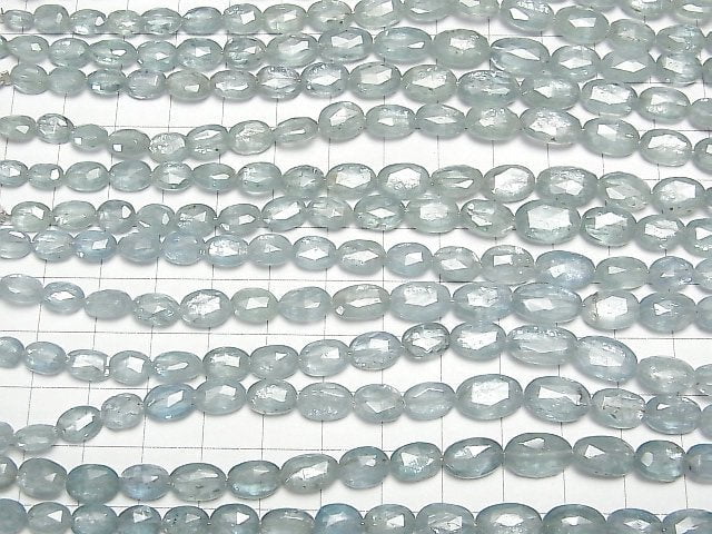 [Video] Sky Kyanite AA++ Faceted Oval 1strand beads (aprx.7inch/18cm)