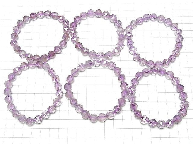 [Video]High Quality! Amethyst x Smokey AA++ Star Faceted Round 10mm Bracelet