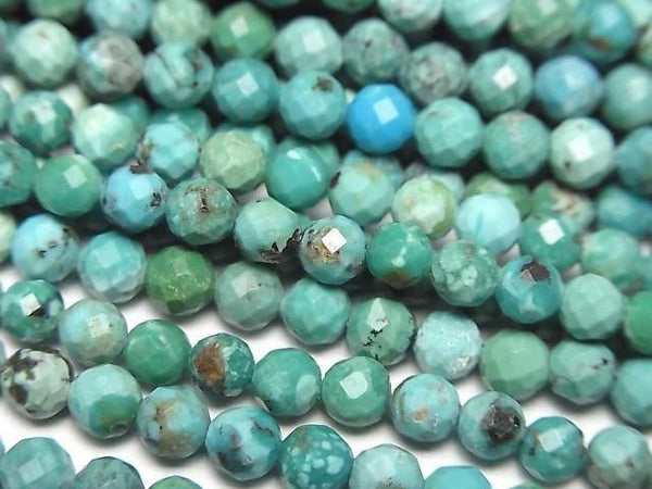 High Quality!  Turquoise AA++ Faceted Round 4mm  half or 1strand beads (aprx.15inch/37cm)