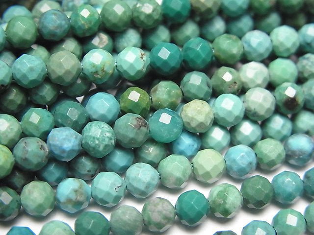 Faceted Round, Turquoise Gemstone Beads