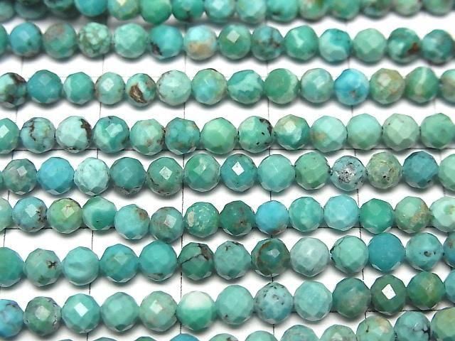 High Quality!  Turquoise AA++ Faceted Round 4mm  half or 1strand beads (aprx.15inch/37cm)