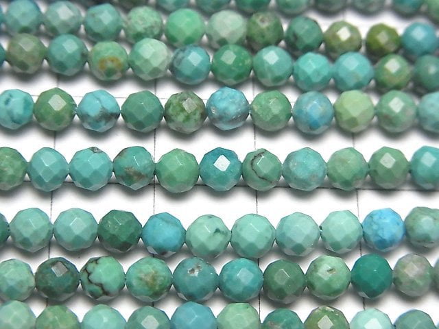 High Quality!  Turquoise AA++ Faceted Round 4mm  1strand beads (aprx.15inch/37cm)