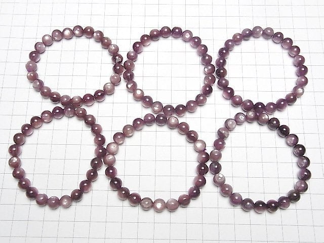 [Video]Royal Lepidolite Cat's EyeAAA- Round 8mm Bracelet