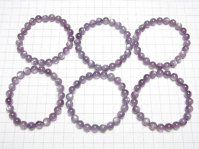 [Video]Royal Lepidolite Cat's EyeAAA- Round 8mm Bracelet