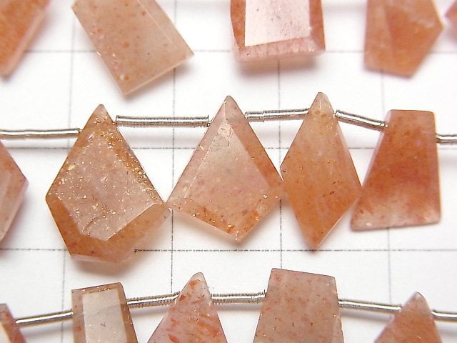 [Video]Sunstone AA++ fancy shape Faceted 1strand beads (aprx.7inch/18cm)