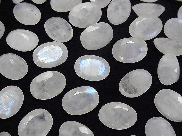 [Video]Rainbow Moonstone AA++ Loose stone Oval Faceted 14x10mm 2pcs