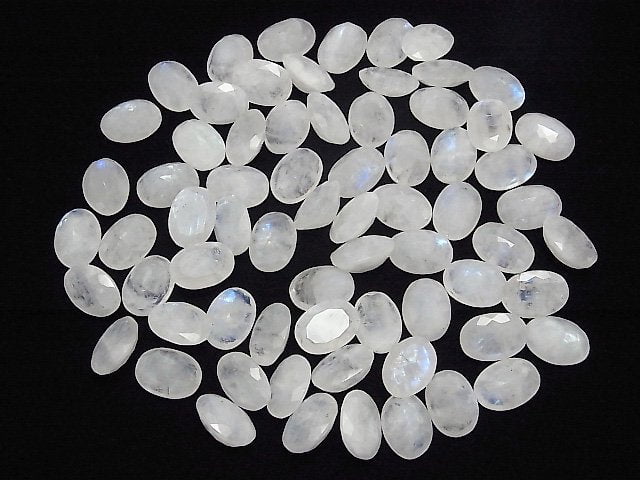 [Video]Rainbow Moonstone AA++ Loose stone Oval Faceted 14x10mm 2pcs