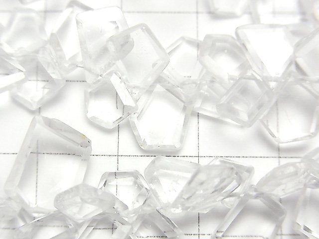 [Video]High Quality White Topaz AAA- Rough Slice Faceted half or 1strand beads (aprx.6inch/16cm)