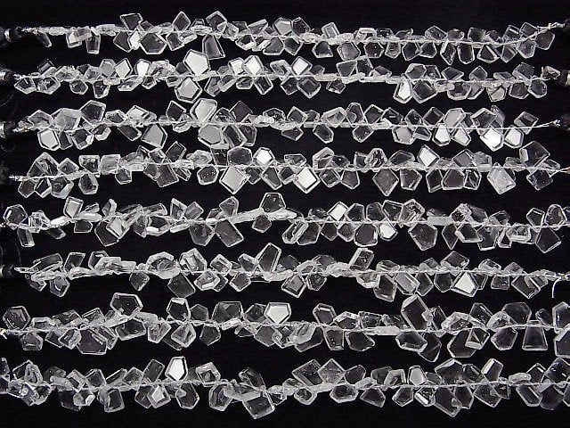 [Video]High Quality White Topaz AAA- Rough Slice Faceted half or 1strand beads (aprx.6inch/16cm)