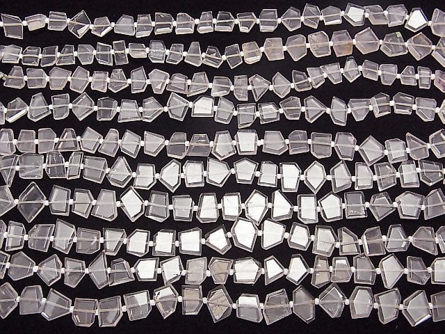 [Video]High Quality Rose Quartz AAA- Rough Slice Faceted 1strand beads (aprx.7inch/18cm)