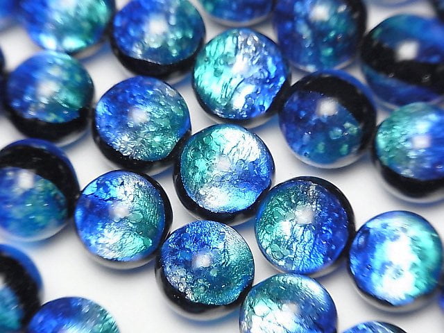 [Video] Lampwork Beads Round 10mm [Taketomi Marine/Luminous type] 1/4 or 1strand beads (aprx.15inch/36cm)