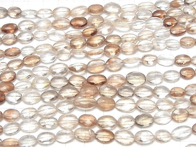 [Video]High Quality Brown Topaz AA++ Faceted Oval 1strand beads (aprx.8inch/20cm)