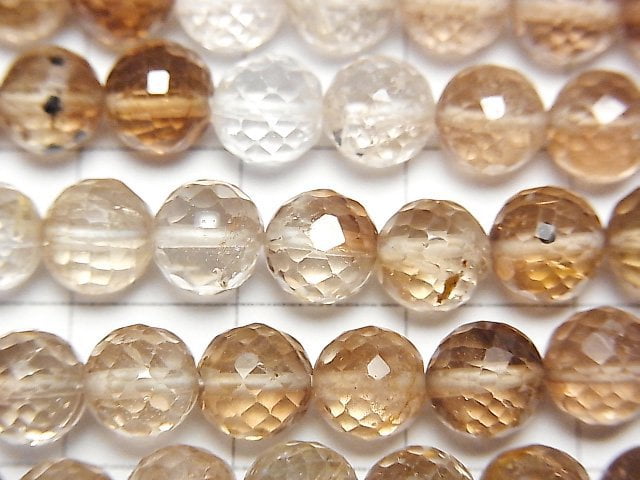 [Video]High Quality Brown Topaz AAA- Round cut half or 1strand beads (aprx.12inch/30cm)