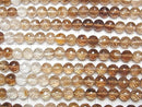 [Video]High Quality Brown Topaz AAA- Round cut half or 1strand beads (aprx.12inch/30cm)