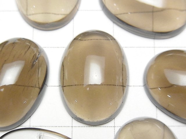 Smoky Quartz AAA Oval  Cabochon 25x18mm 1pc