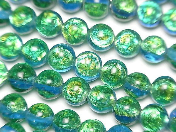 [Video] Lampwork Beads Round 8mm [Iheyamarin/Luminous type] 1/4 or 1strand beads (aprx.15inch/36cm)