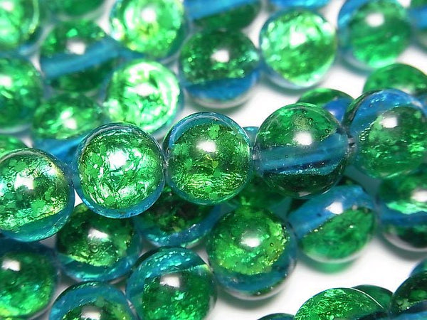 [Video] Lampwork Beads Round 10mm [Iheyamarin/Luminous type] 1/4 or 1strand beads (aprx.15inch/36cm)