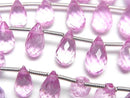 [Video] High Quality Pink Topaz AAA- Drop Faceted Briolette Half or 1 Strand (22pcs)