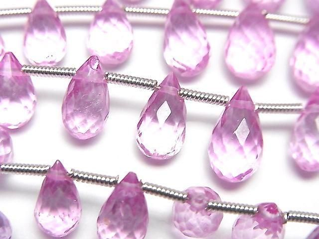 [Video] High Quality Pink Topaz AAA- Drop Faceted Briolette Half or 1 Strand (22pcs)