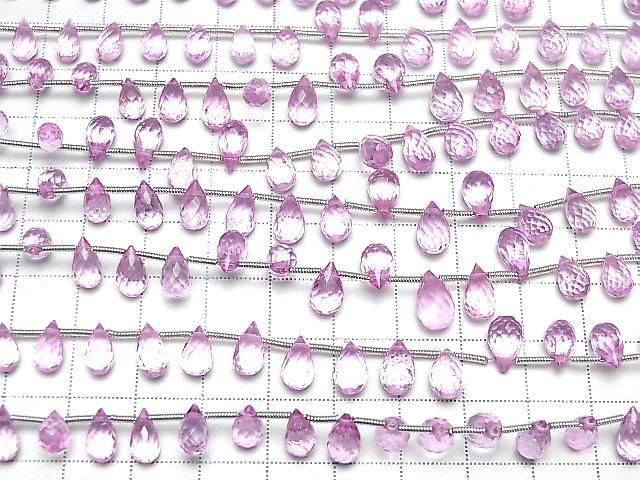 [Video] High Quality Pink Topaz AAA- Drop Faceted Briolette Half or 1 Strand (22pcs)