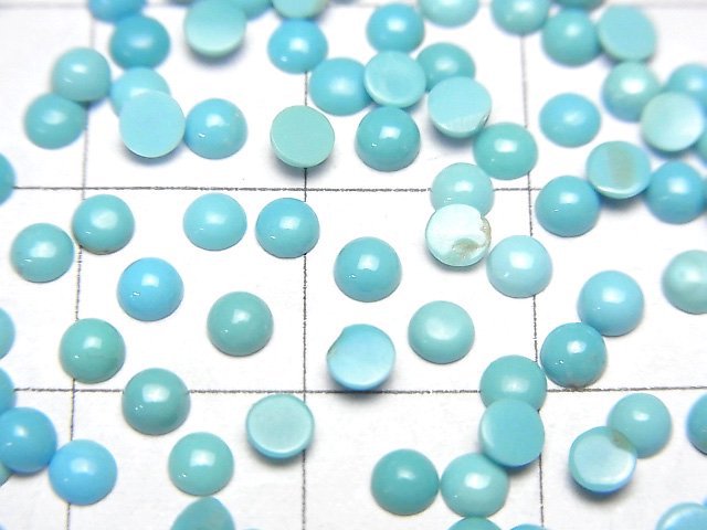[Video]High Quality Sleeping Beauty Turquoise AAA- Round Cabochon 3x3mm 10pcs