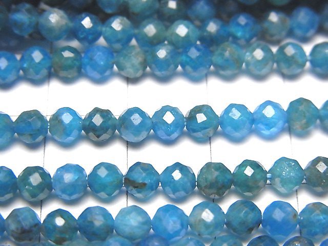 [Video]High Quality! Apatite AA Faceted Round 4mm 1strand beads (aprx.15inch/37cm)