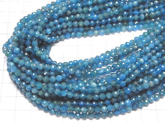 [Video]High Quality! Apatite AA Faceted Round 4mm 1strand beads (aprx.15inch/37cm)