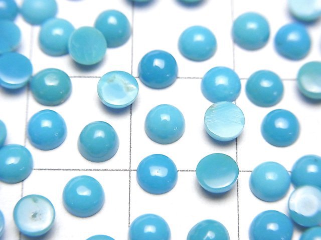 [Video]High Quality Sleeping Beauty Turquoise AAA Round Cabochon 4x4mm 5pcs