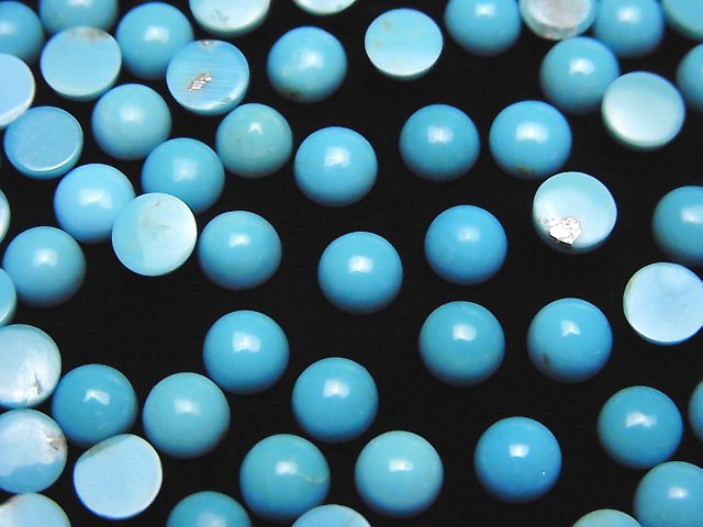 [Video]High Quality Sleeping Beauty Turquoise AAA- Round Cabochon 5x5mm 3pcs