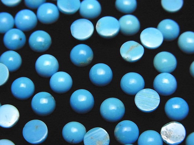 [Video]High Quality Sleeping Beauty Turquoise AAA Round Cabochon 5x5mm 2pcs