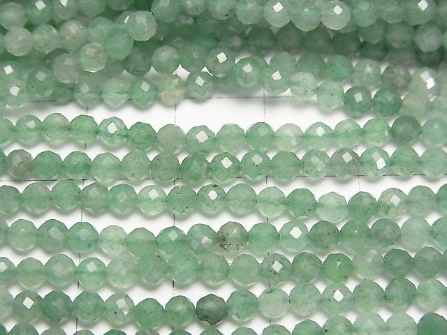 High Quality! Green Aventurine Faceted Round 3mm 1strand beads (aprx.15inch/37cm)