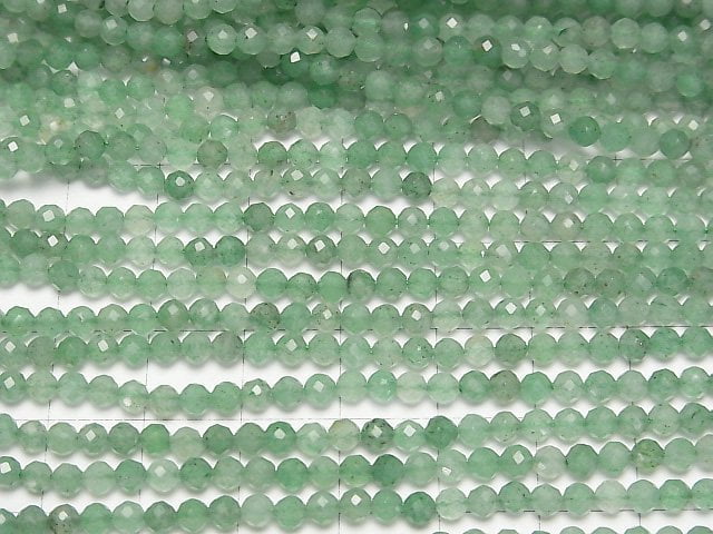 High Quality! Green Aventurine Faceted Round 3mm 1strand beads (aprx.15inch/37cm)