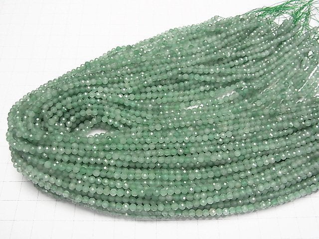 High Quality! Green Aventurine Faceted Round 3mm 1strand beads (aprx.15inch/37cm)