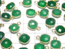 [Video] High Quality Green Onyx AAA Bezel Setting Square Cushion Cut 9x9mm 18KGP 3pcs