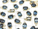 [Video]High Quality London Blue Topaz AAA Bezel Setting Oval Faceted 7x5mm 18KGP 2pcs