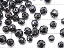 [Video][1mm Hole]Black Diamond Faceted Button Rondelle 5pcs