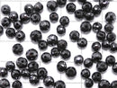 [Video][1mm Hole]Black Diamond Faceted Button Rondelle 5pcs