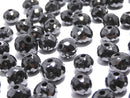 [Video][1mm Hole]Black Diamond Faceted Button Rondelle 5pcs
