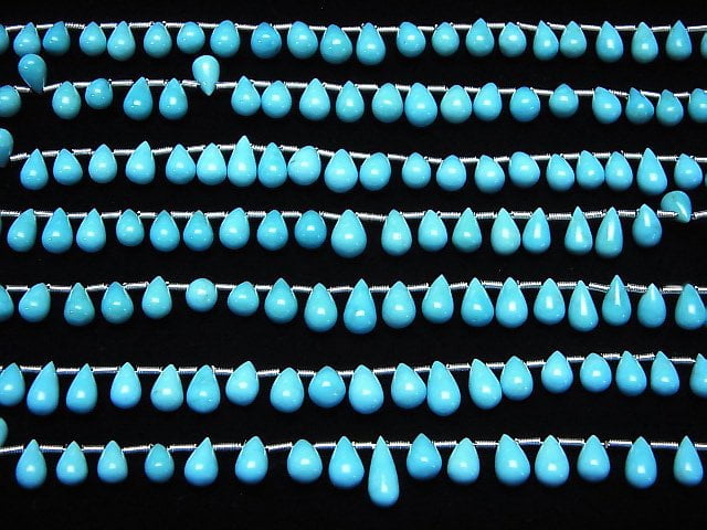 [Video] Arizona Kingman Turquoise AAA- Drop (Smooth) half or 1strand beads (aprx.7inch/18cm)