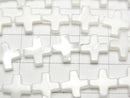 [Video]Mother of Pearl MOP White Cross 10x10mm 1strand beads (aprx.15inch/37cm)