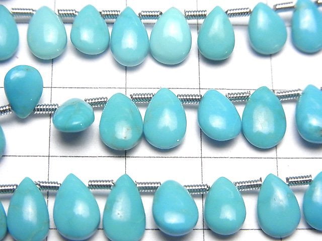 [Video] Kingman Turquoise AAA- Pear shape (Smooth) half or 1strand beads (aprx.7inch/17cm)